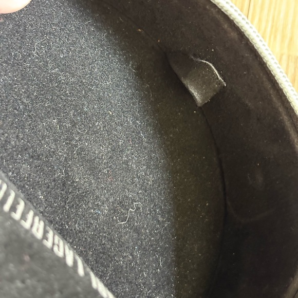 Karl Lagerfeld Black Eyeglass Sunglasses Case Faux Leather Zip Closure - Picture 5 of 5